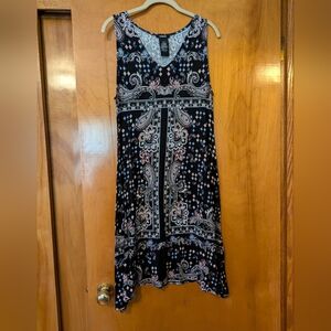 Premise Black and White Paisley Midi Dress